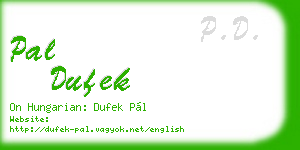 pal dufek business card
